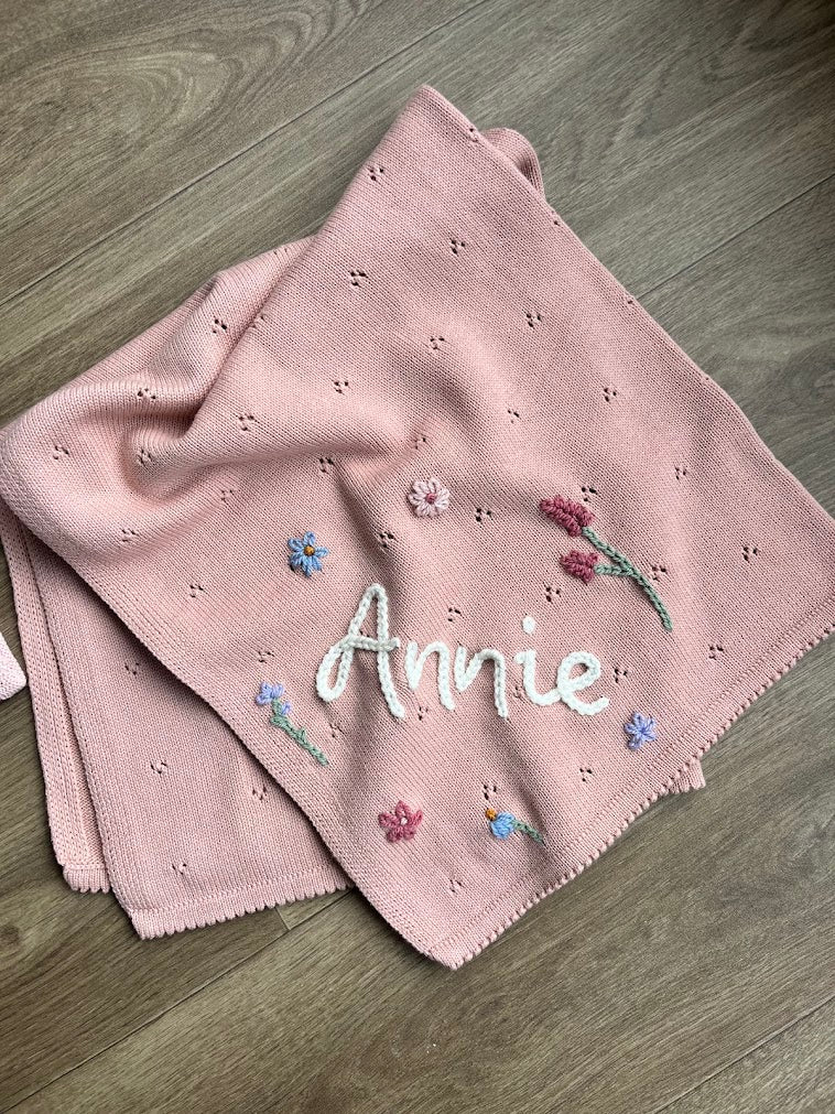 Hand Embroidered Baby Blanket