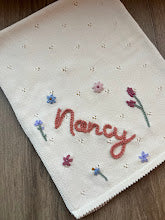 Hand Embroidered Baby Blanket