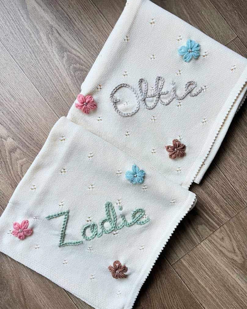 Hand Embroidered Baby Blanket